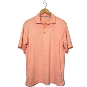 Walter Hagan Orange And White Striped Golf Polo Shirt 11 Majors Men’s Size Small